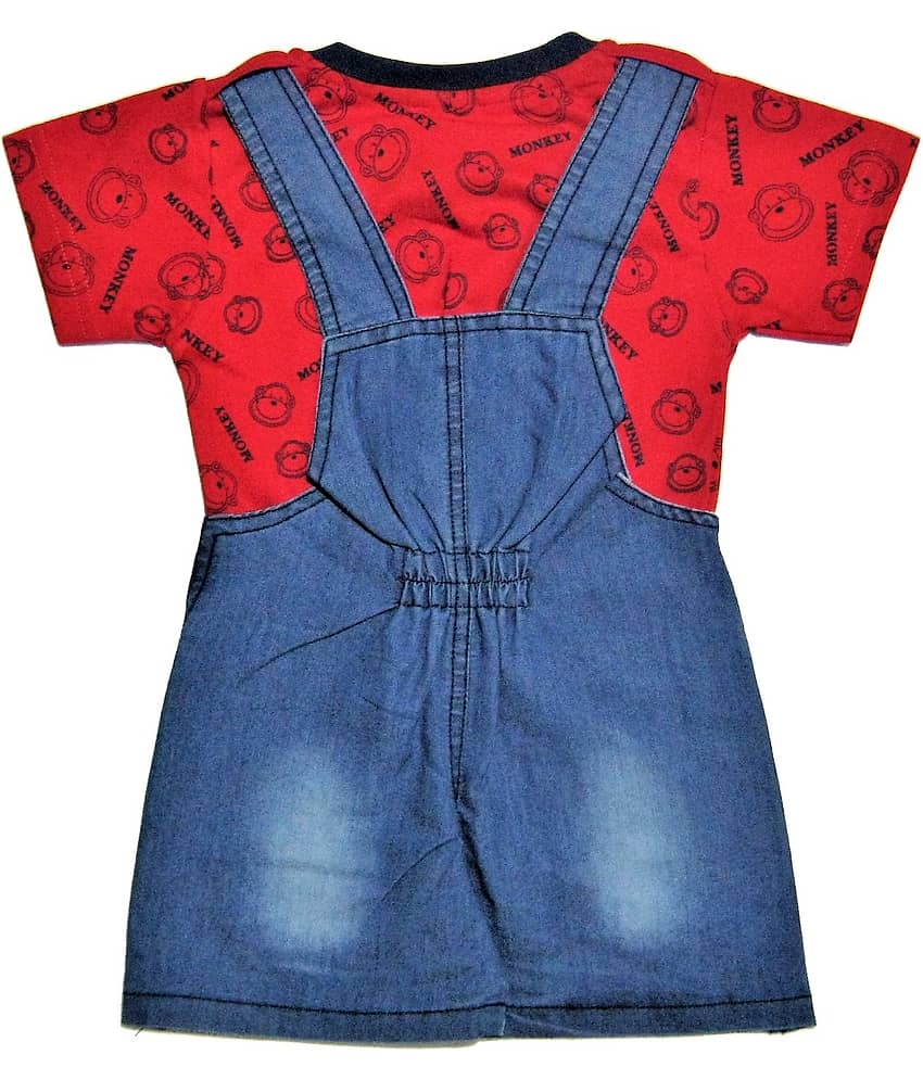 Wise Guys Unisex for Baby Denim Dungaree Sets ( Green & Blue ) view 2