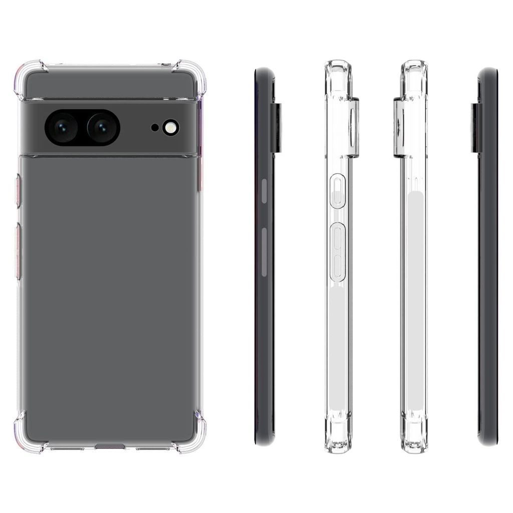 USTIYA Case for Google Pixel 7 Clear TPU Four Corners Protective Cover Transparent Soft funda view 2