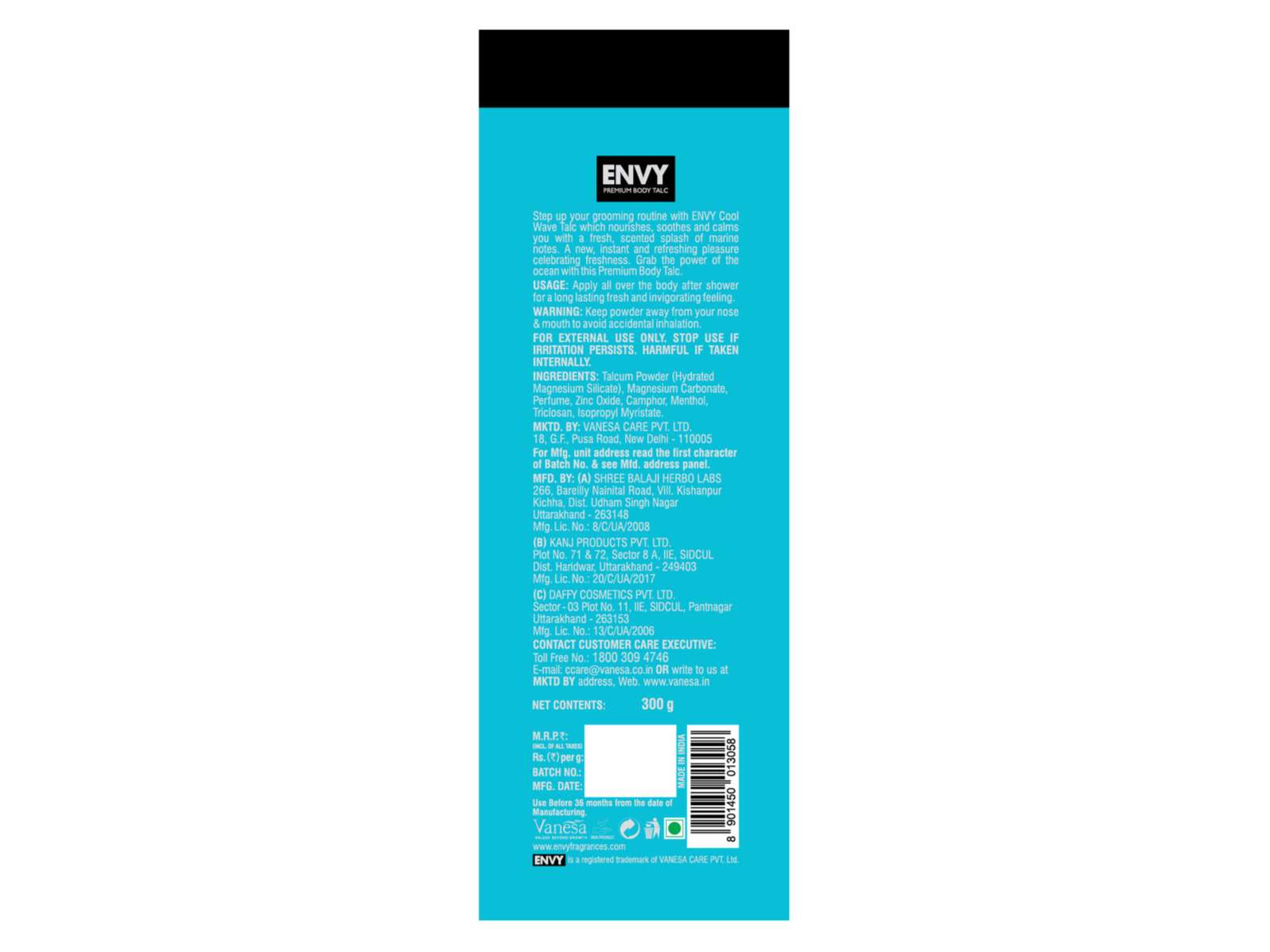 ENVY Cool Wave Talc for Women - 100g Pack of 2 view 2