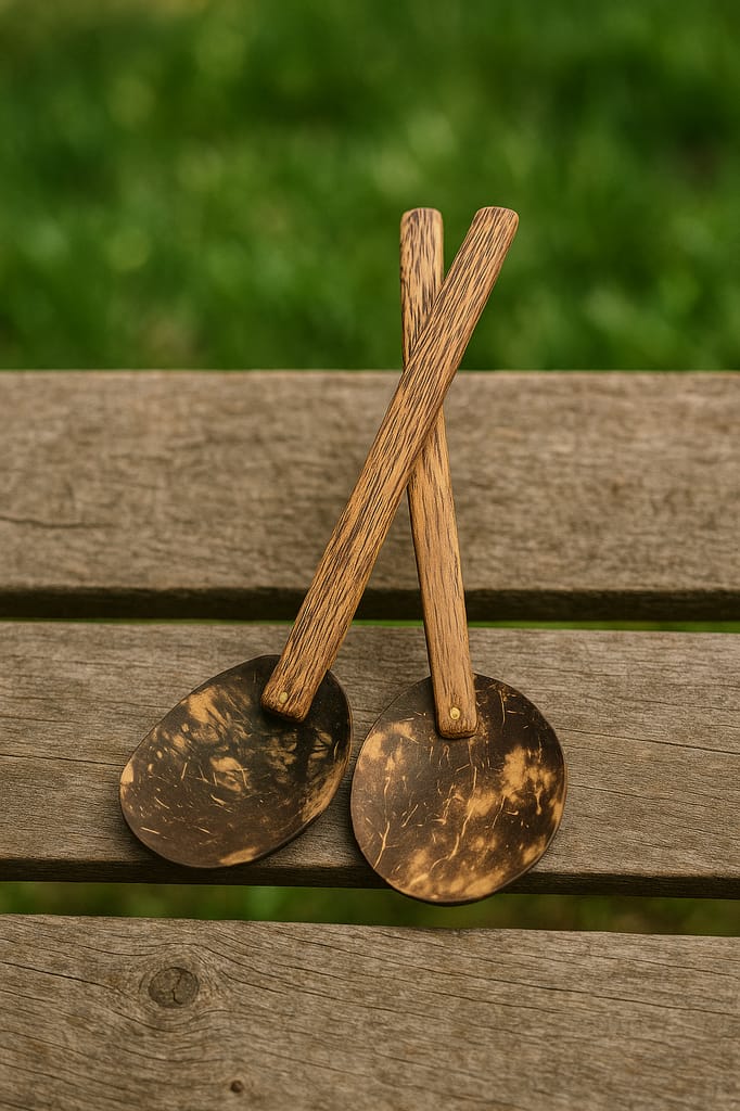 ECOCASK Coconut shell Cooking Ladle Set Of 4 view 2