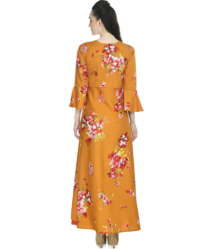 Rudrakriti Women Crepe A-line Dress ( Pink ) view 2