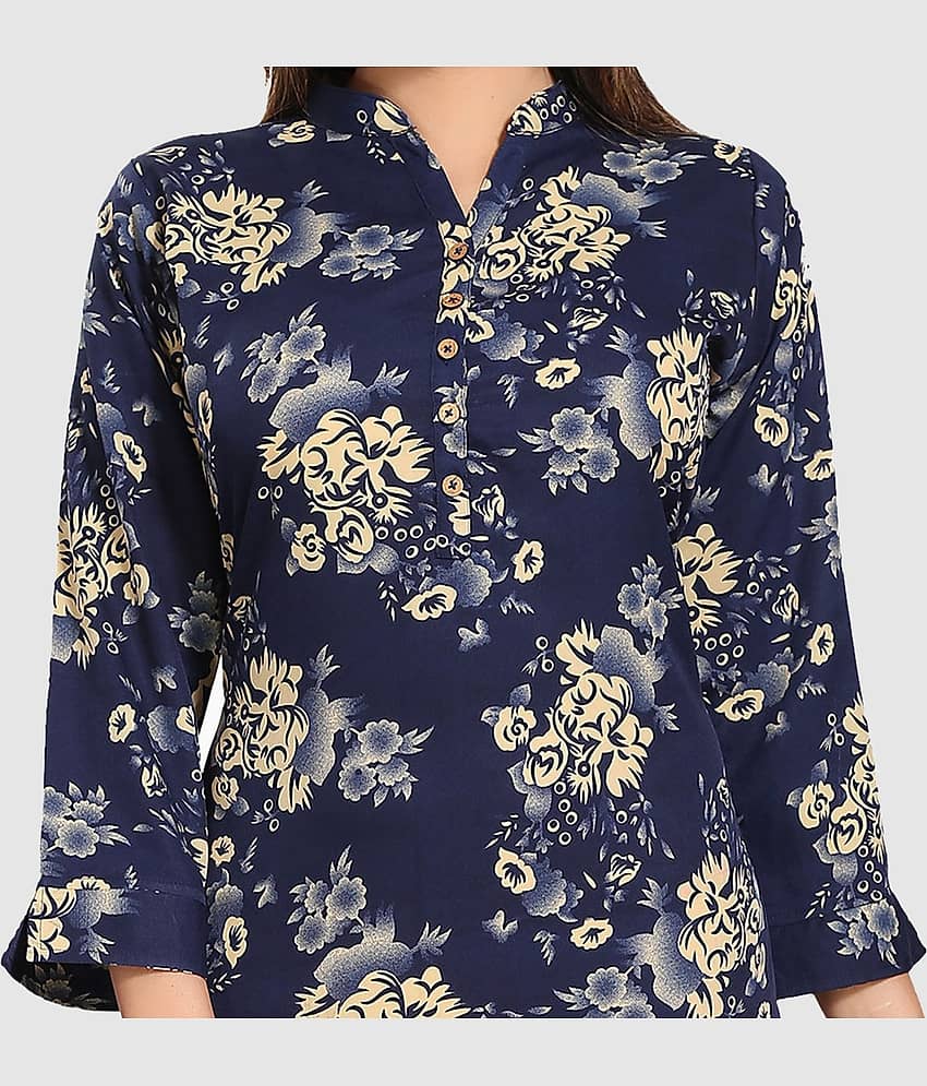 Meher Impex Women's Crepe Tunic ( Blue ) view 2