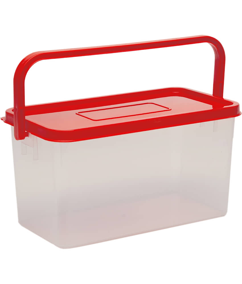 Generic Plastic Pick N Carry Multi-Purpose Round Food Container 3300ml, Red, (1U) view 2