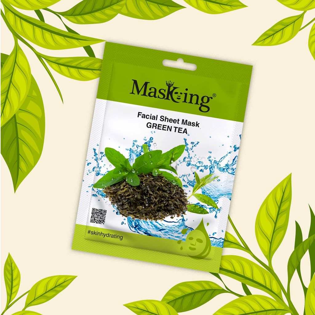 Masking Beauty Facial Sheet Mask for Skin Glowing, Brightening, Regeneration and Calming Face Sheet Mask with Real Extracts ideal for women & Men (Combo of 6 Pack) view 2