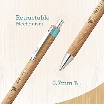 Flair Woody Click Ballpoint Pen - Blue(5pcs) view 2