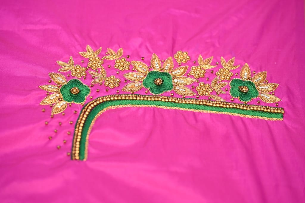 Blouse with intricate zari and stone embroidery view 2