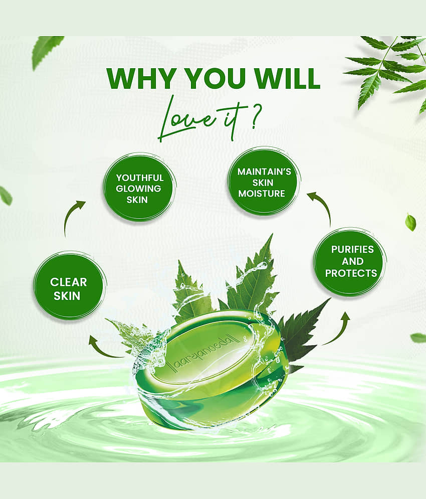 Aaryanveda Antibacterial Neem Glycerine Soap Bathing Bar for All Skin Type ( Pack of 5 ) view 2