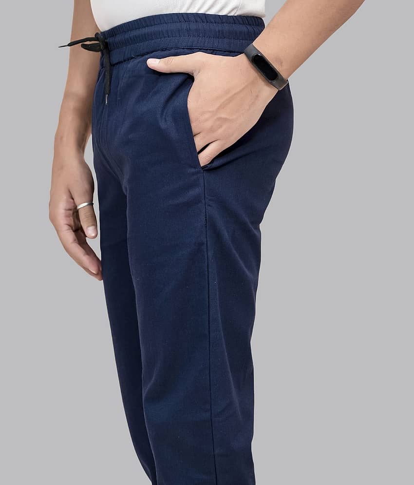 QuaClo Regular Flat Men's Joggers - Navy Blue ( Pack of 1 ) view 2