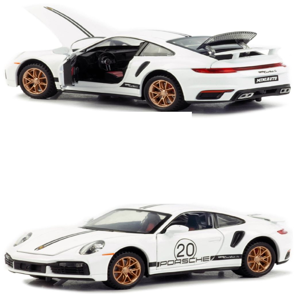 KTRS ENTERPRISE 1:32 For Porsche 911 TurboS Alloy Car Toy Car Metal Collection Model Car Sound And Light Toys For Children view 2