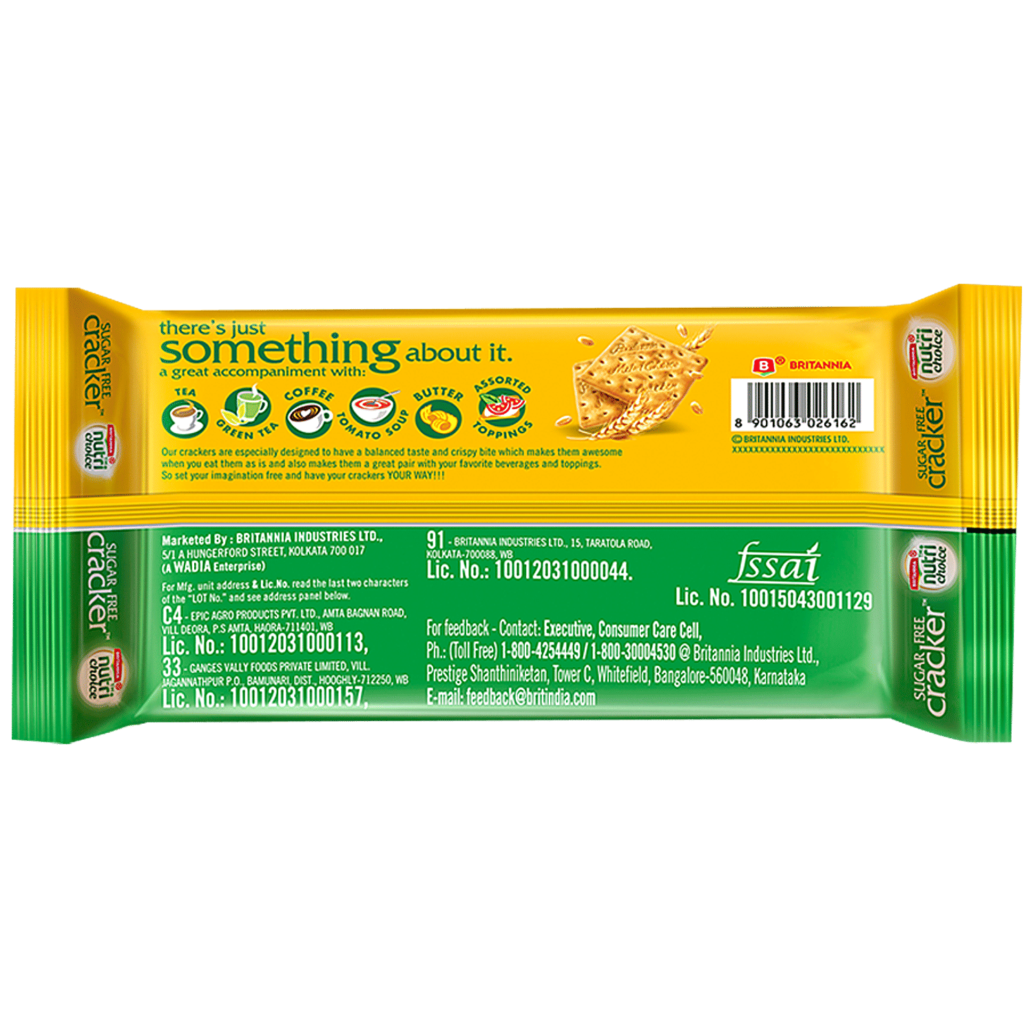 Britannia Nutrichoice Sugar Free Cream Cracker, 300 G view 2