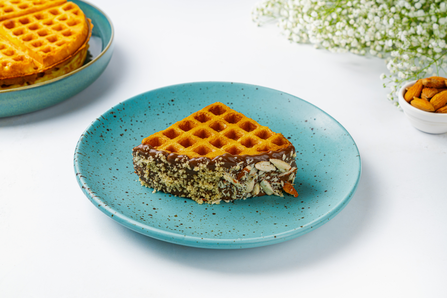 Almond chocolate waffle