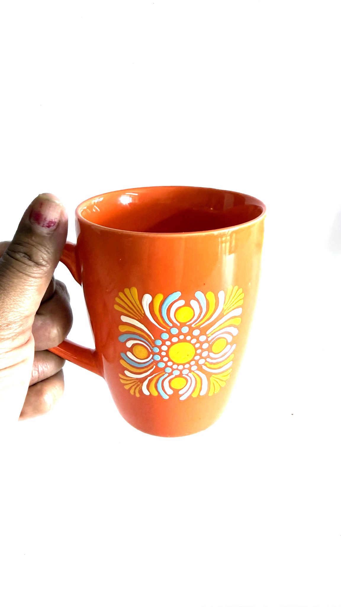 Hand-Painted Mandala Coffee Mug – Ceramic Tea Cup for Home, Office & Gifting view 2