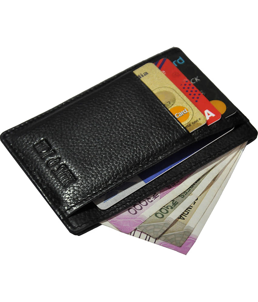 Black Genuine Leather Men Business Card Holder view 2