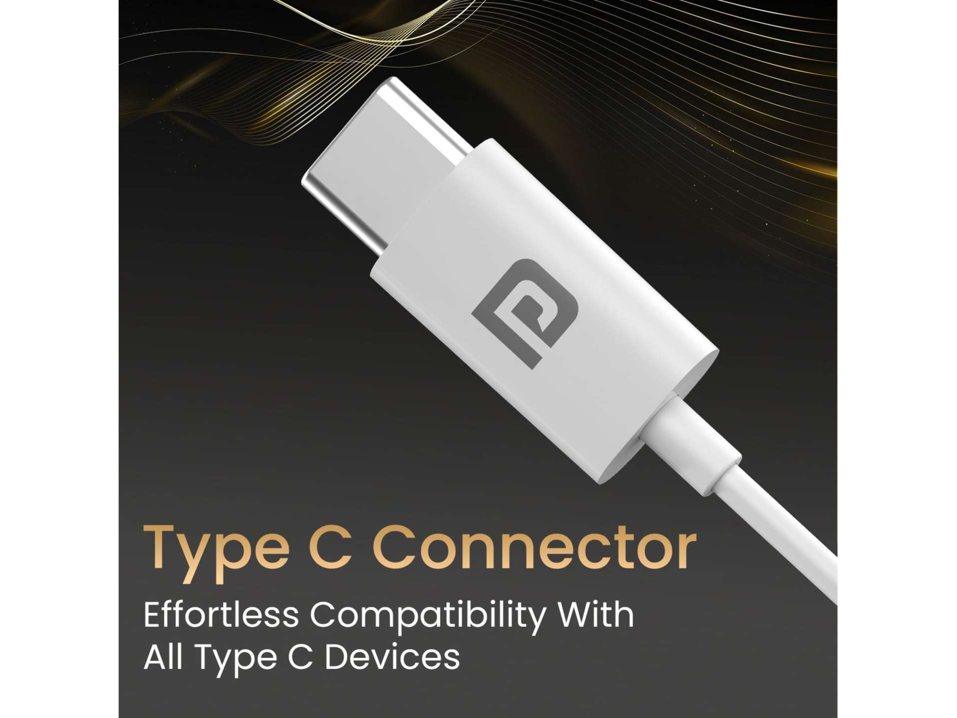 Portronics Conch Theta C, Type C Audio Jack, Unique Earbuds Design, 14.2mm Dynamic Driver, TPE Anti Tangle Material - White view 2