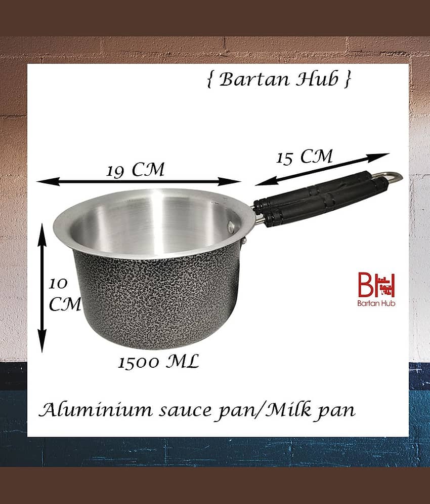 bartan hub Sauce Pan Enamle Aluminium Sauce Pan Heavy Bottom without Lid 19 cm Diameter 1.5 Ltr view 2