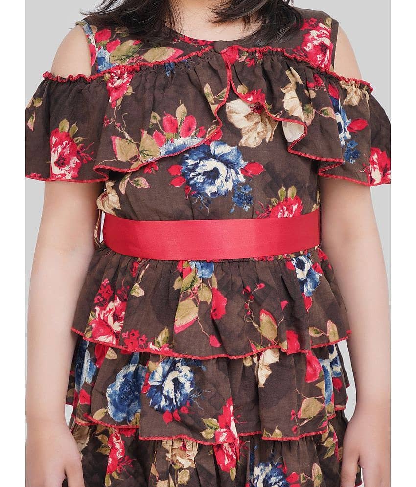 Being Naughty Rayon Fit And Flare Dress For Girls ( Pack of 1 , Chocolate Brown ) view 2
