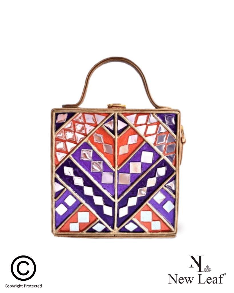 Royal Lavender Mini Lippan Art Box Bag view 2