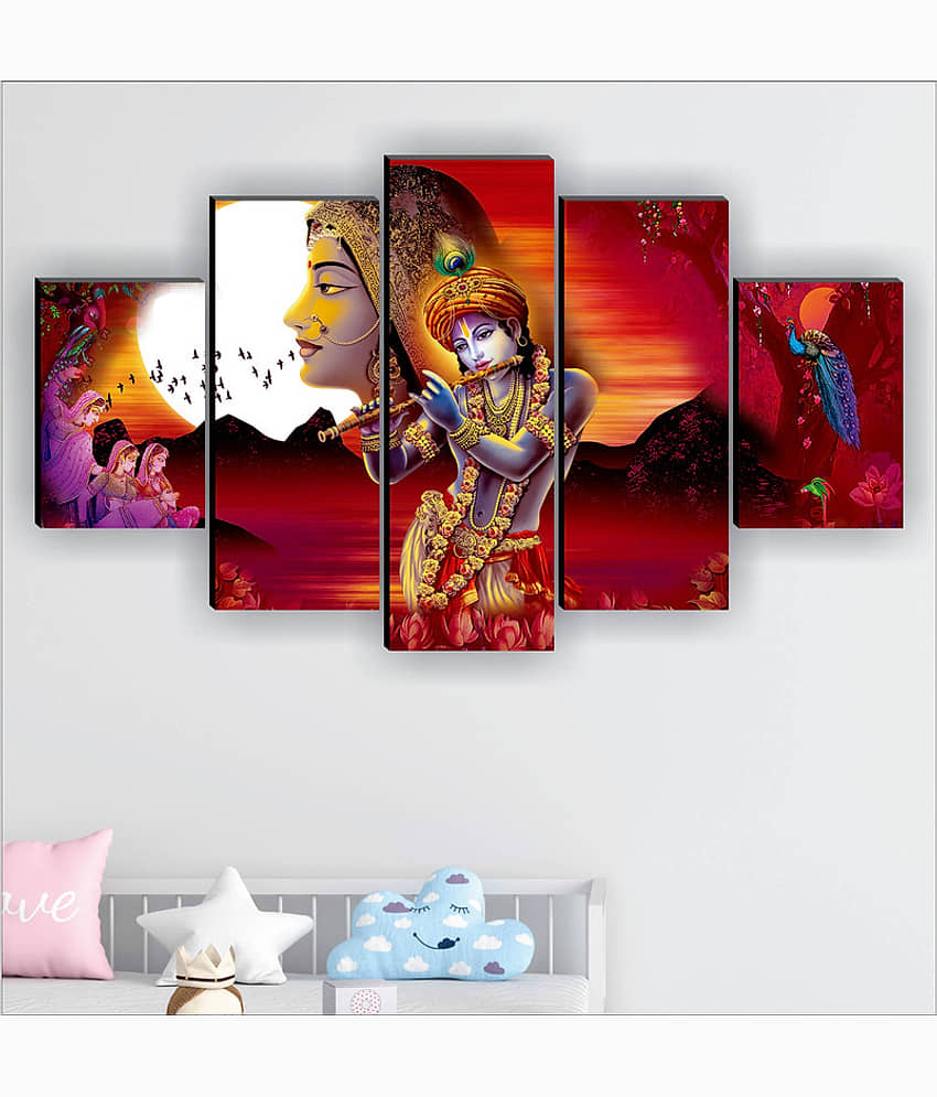 Saf Radha Krishna Ji Religious Wall Hanging Framed Painting view 2
