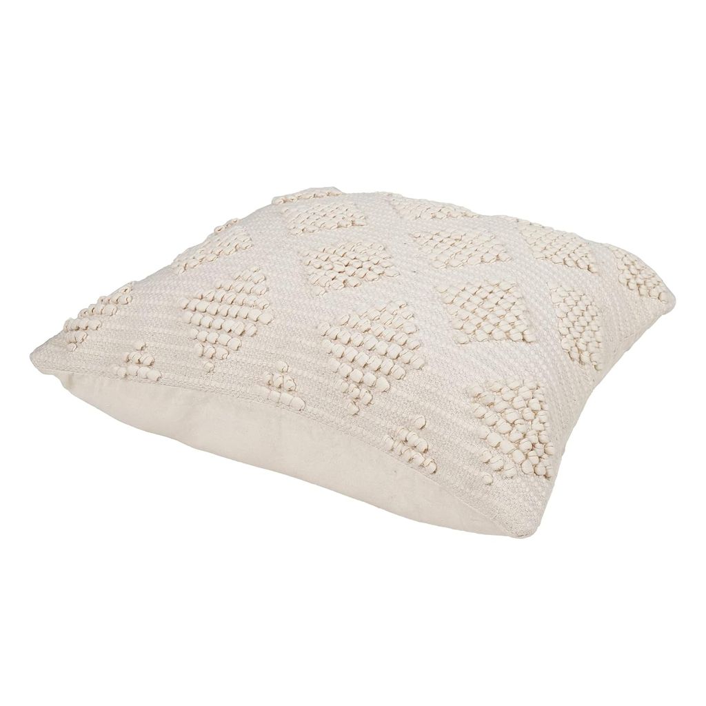 Lalawat-Export Cushion Cover Cotton Throw Pillows Boho Handmade Knit case Sofa Decor Fringes (Square, 16x16 Inches) LLE_2 view 2