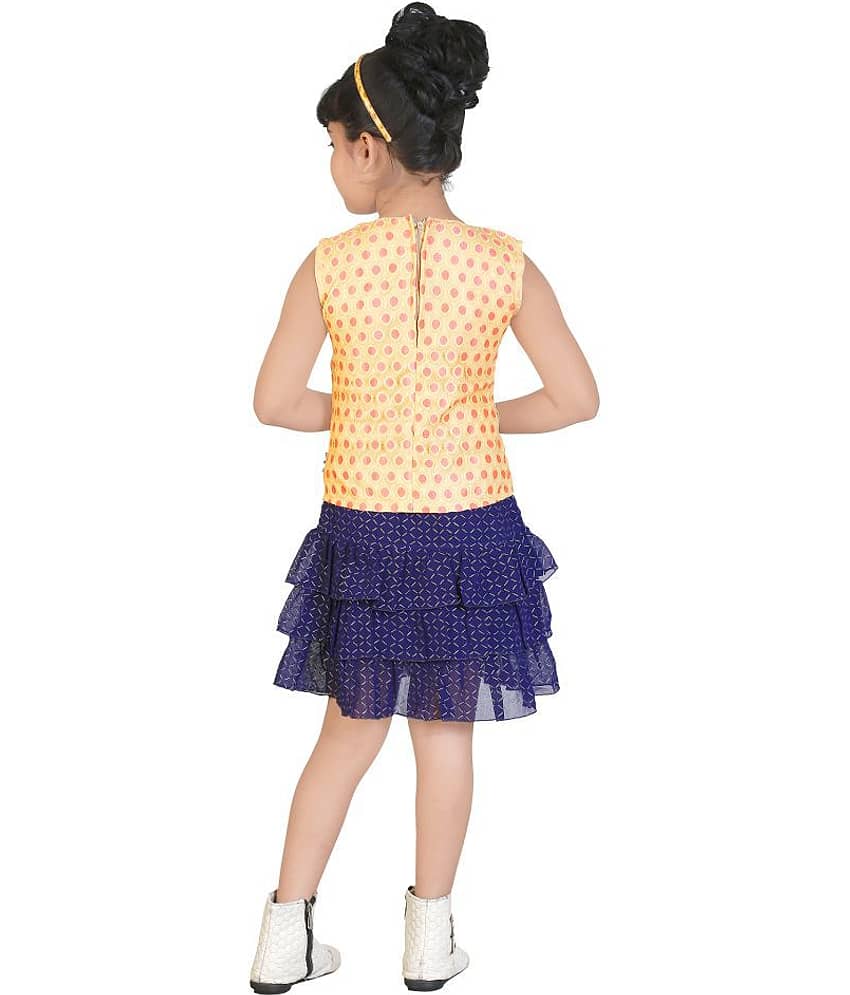 Zadmus Baby Girls Polyester Dresses ( Blue ) view 2