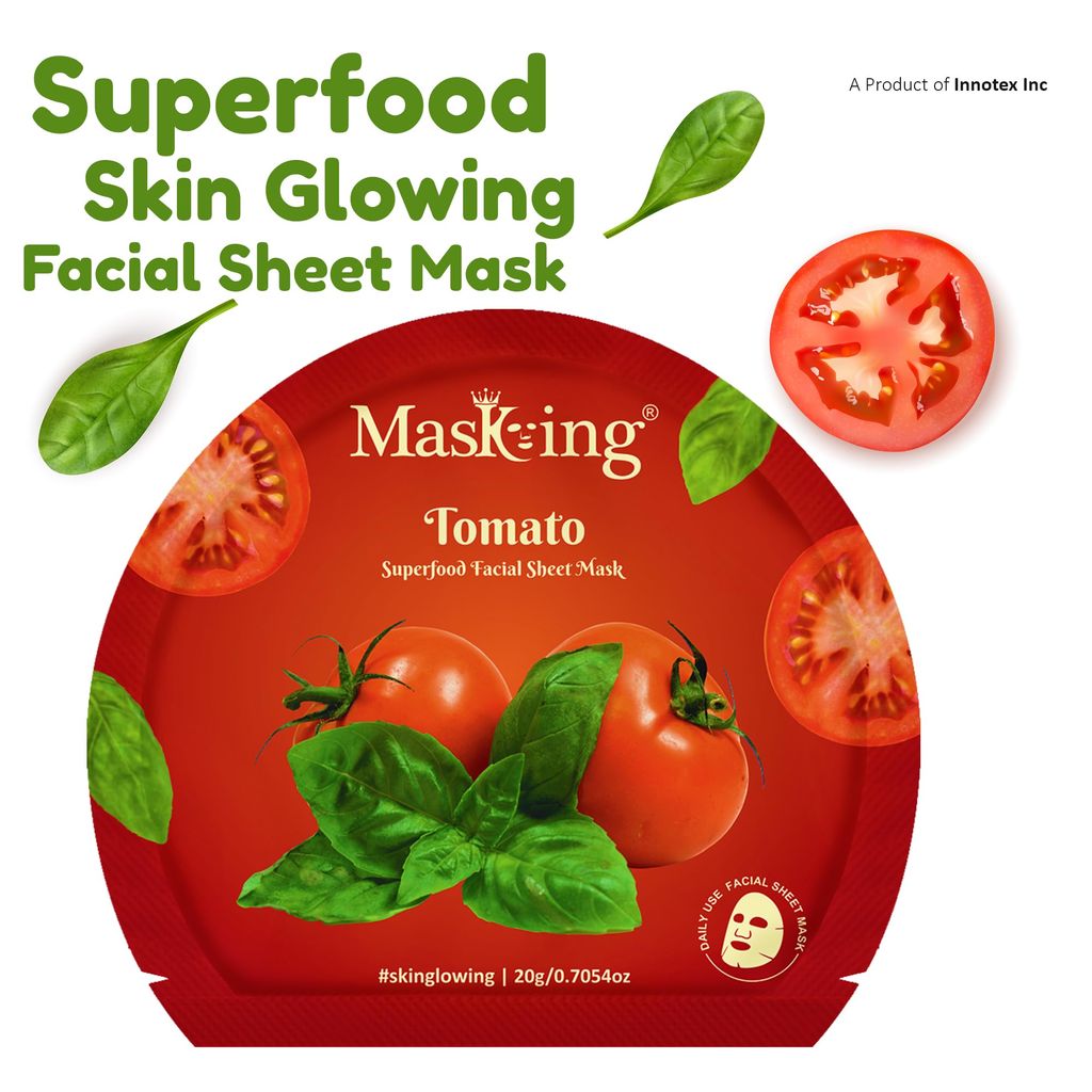 Superfood Tomato facial sheet mask for glowing Skin and Hydrating, Pack of 2 view 2