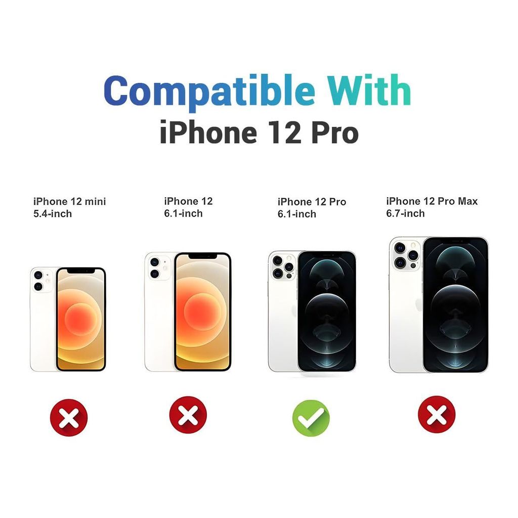 LIRAMARK Case Cover Compatible with Apple iPhone 12 Pro (6.1 inch) with Stand & Slider Camera Military Grade Protection view 2