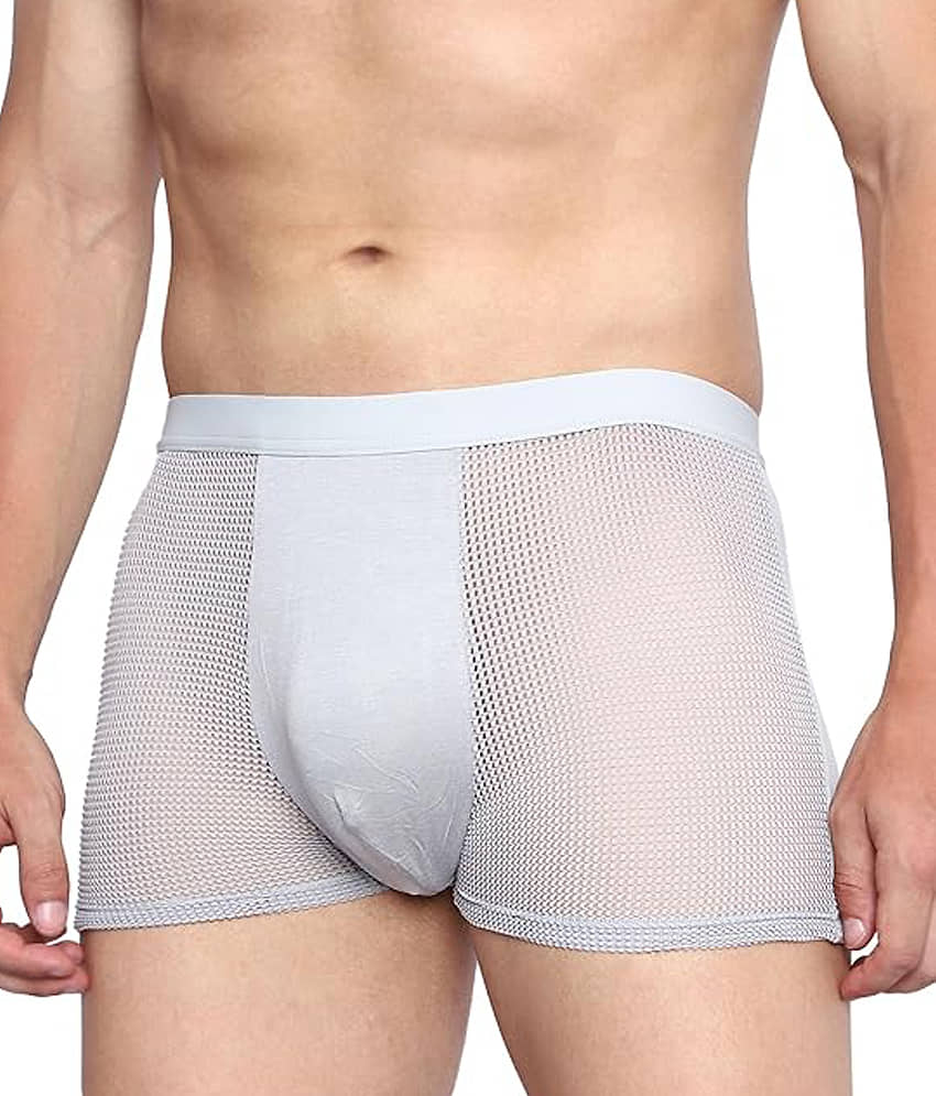 mens dot net briefs Pack of 1 Lycra Trunks For Men's ( White )