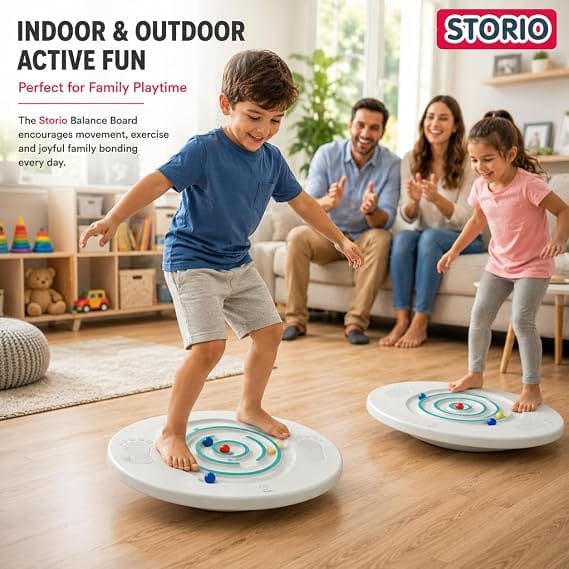 Storio Balance Board for Kids Age 5+ Years | Improves Balance, Coordination & Core Strength | Indoor & Outdoor Fitness Toy view 2