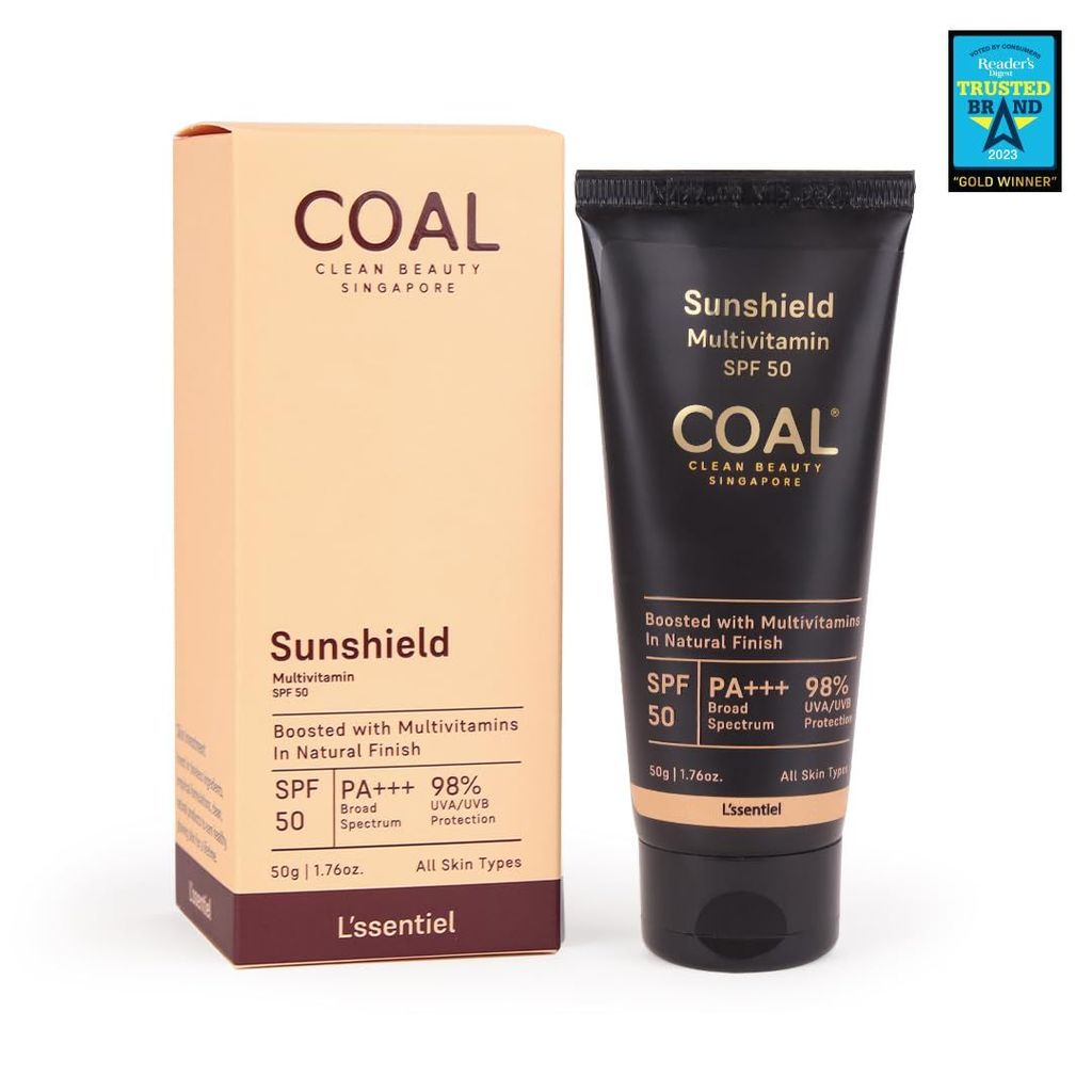COAL Clean Beauty Sunshield Multivitamin SPF 50 PA+++ Sunscreen with Multivitamins | UVA/UVB, Premature Ageing, Sun Damage & Tanning Protection | Men & Women | All Skin Types | 50g view 2