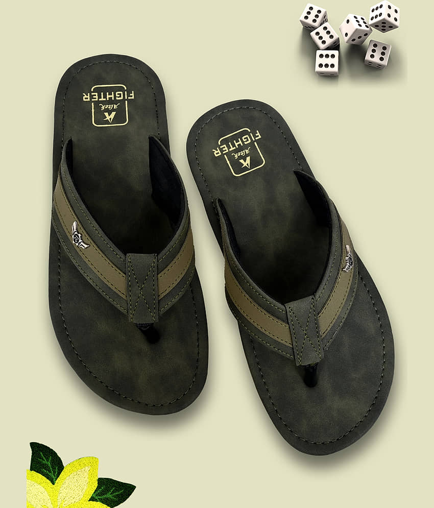 Altek Brown Men's Thong Flip Flop view 2