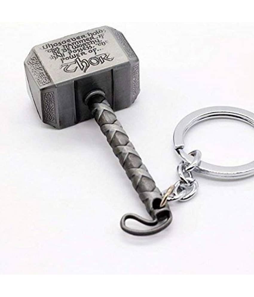 GRD Enterprises Thor SIlver Metal Hammer Key Chain for Men view 2