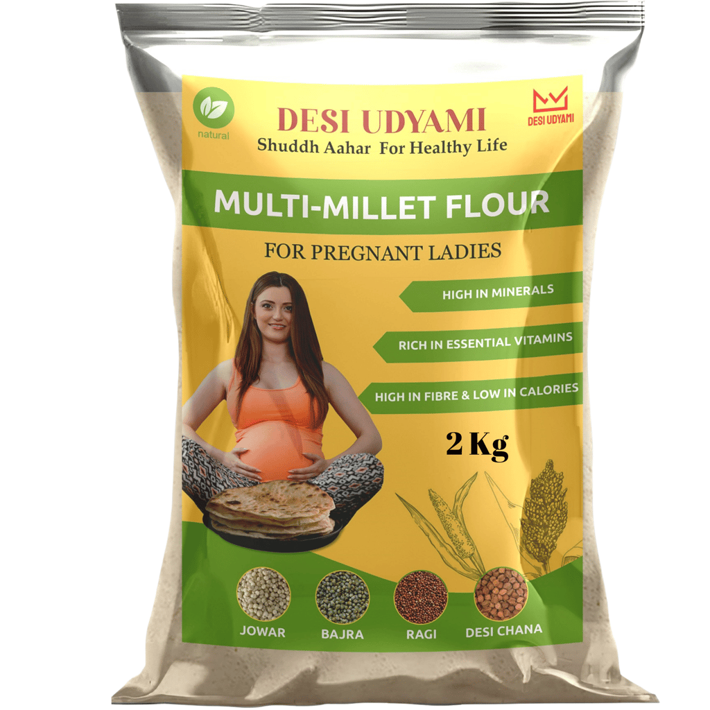 Desi Udyami's Multi-Millet Flour – Nutrition-Rich Superfood for Pregnancy 2 Kg (pack of 5)