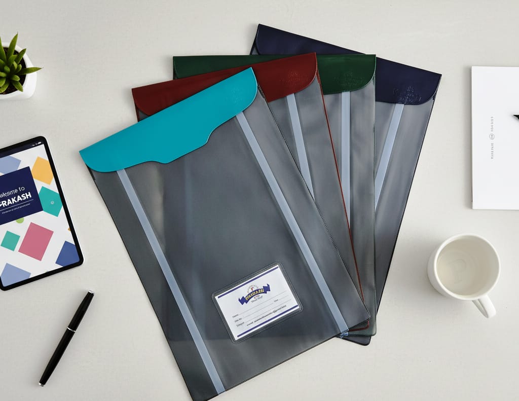 Prakash Plastic Button File Folder or Prakash 'Brick' Texture Document Envelope view 2