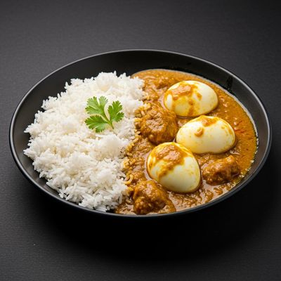 White Rice With Egg Curry