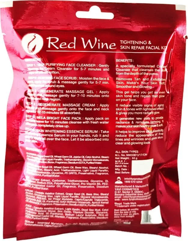 FYC Professional Red Wine Tightening & Repair Facial Kit view 2