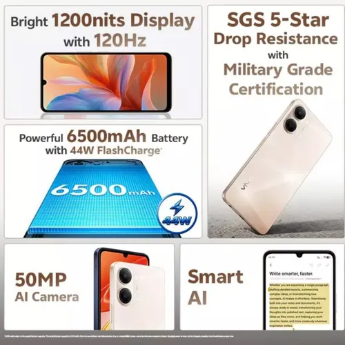 VIVO Y21 5G (Mystic Blue, 4GB RAM, 128GB Storage) view 2