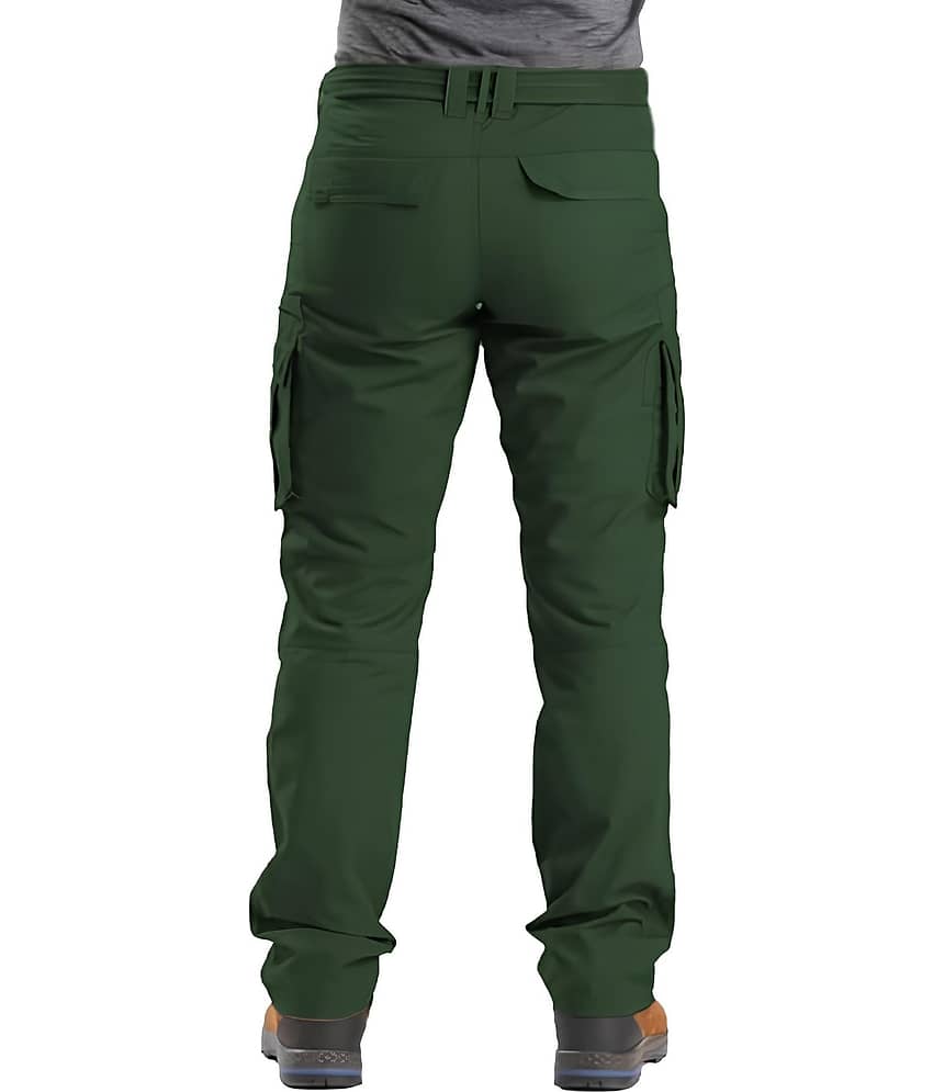 Reoutlook Regular Flat Men's Cargos - Dark Green ( Pack of 1 ) view 2