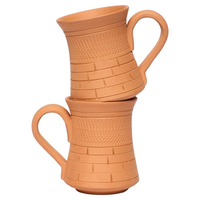 KSI Natural Clay Beer Mug | Milk Mug | Big Coffee Mug, Terracotta Handmade, 600 ml view 2