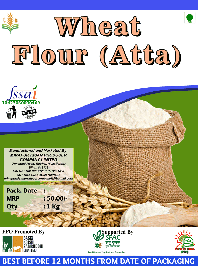 Wheat flour (Atta) | 1Kg { Pack of 2} (pack of 3) view 2
