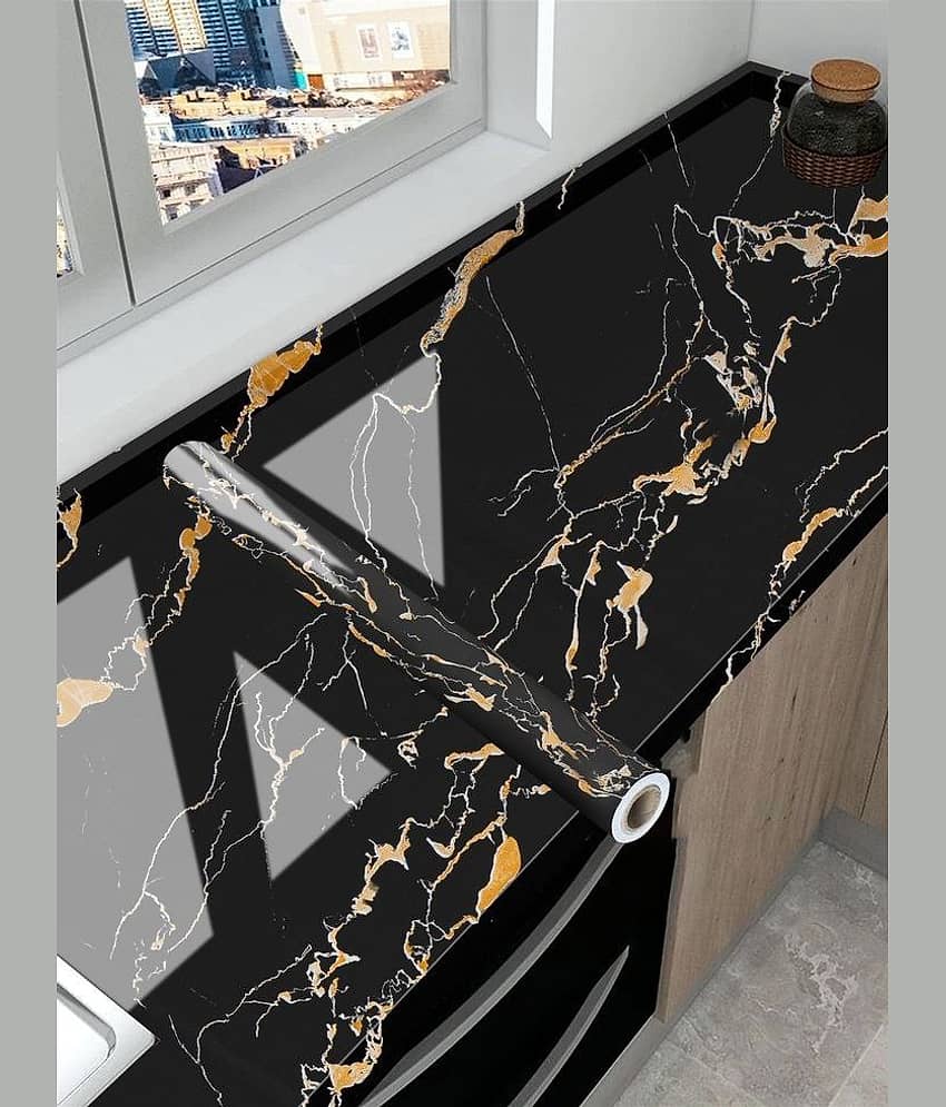 Sekhmet Black Marble Wallpaper (60 x 200) cm (Pack of 1)