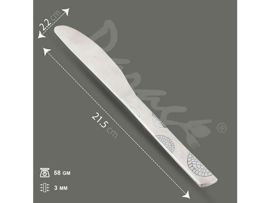 Parage 3 Pieces Premium Stainless Steel Butter Knife for Home & Kitchen, 3 mm Thick, Luxury Dining Tableware Gift, Moonpress Design view 2