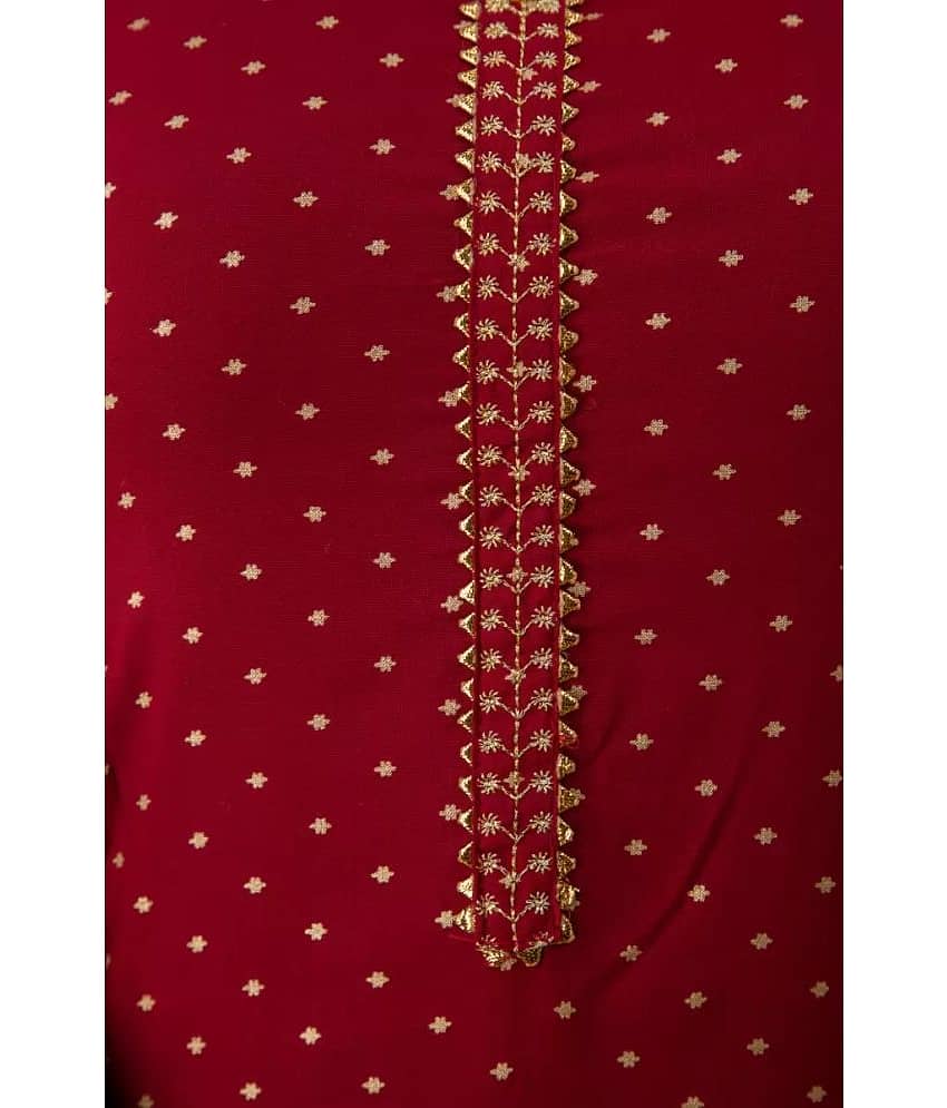 FABRR - Maroon Rayon Women's Straight Kurti ( Pack of 1 ) view 2