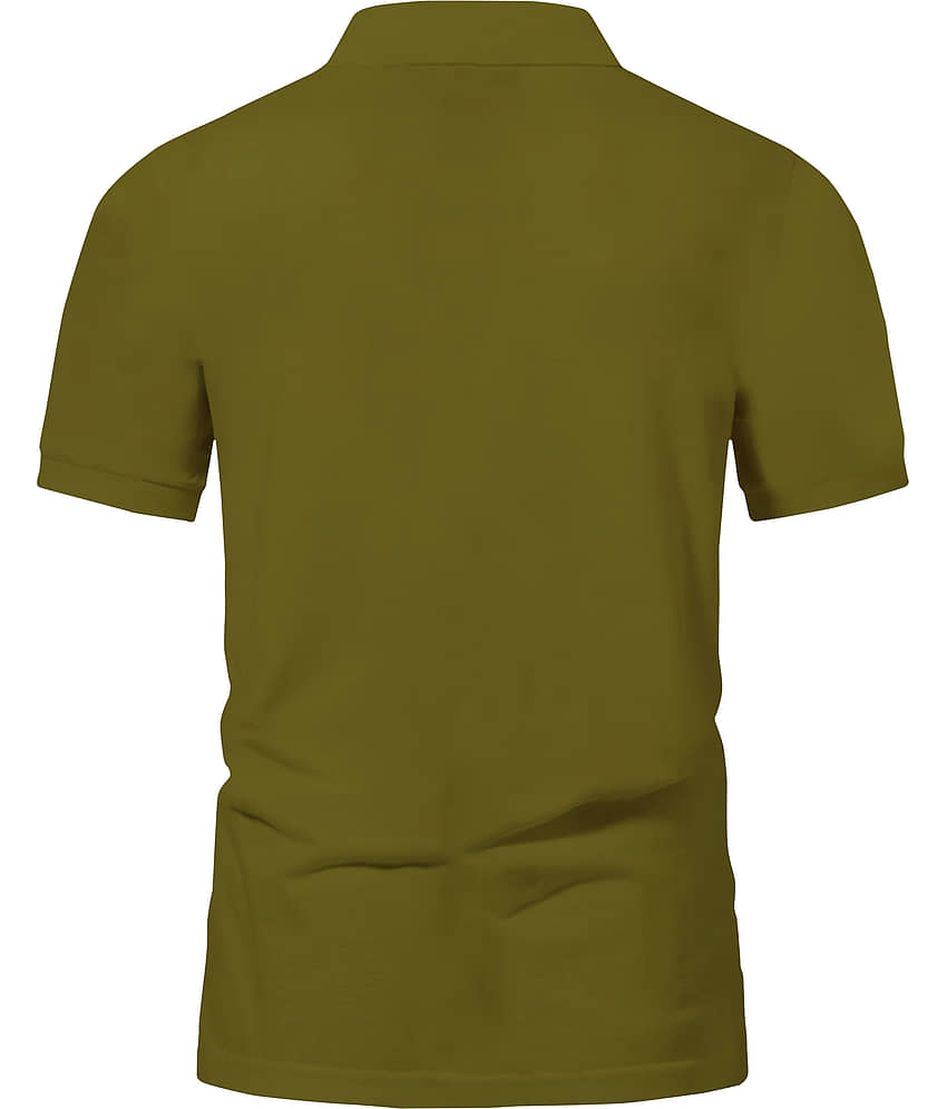 ENITOR Men Cotton Blend Regular Fit Printed Polo T Shirt ( Green ) view 2