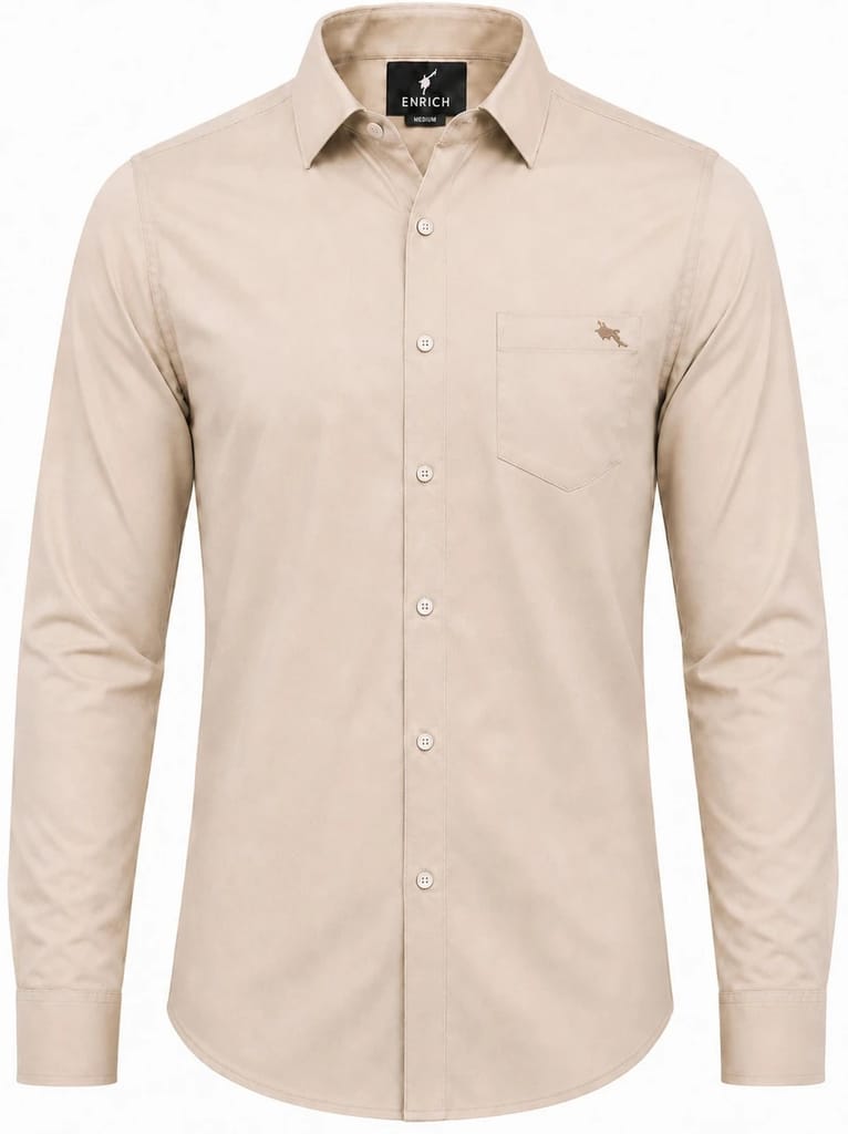 Men's Premium Beige Formal Shirt view 2
