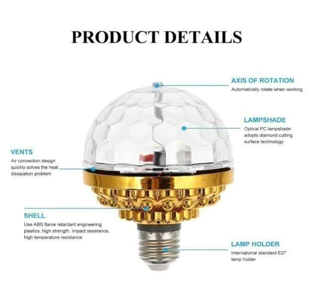 Rotating Magic Ball Light with Lamp Holder Set view 2