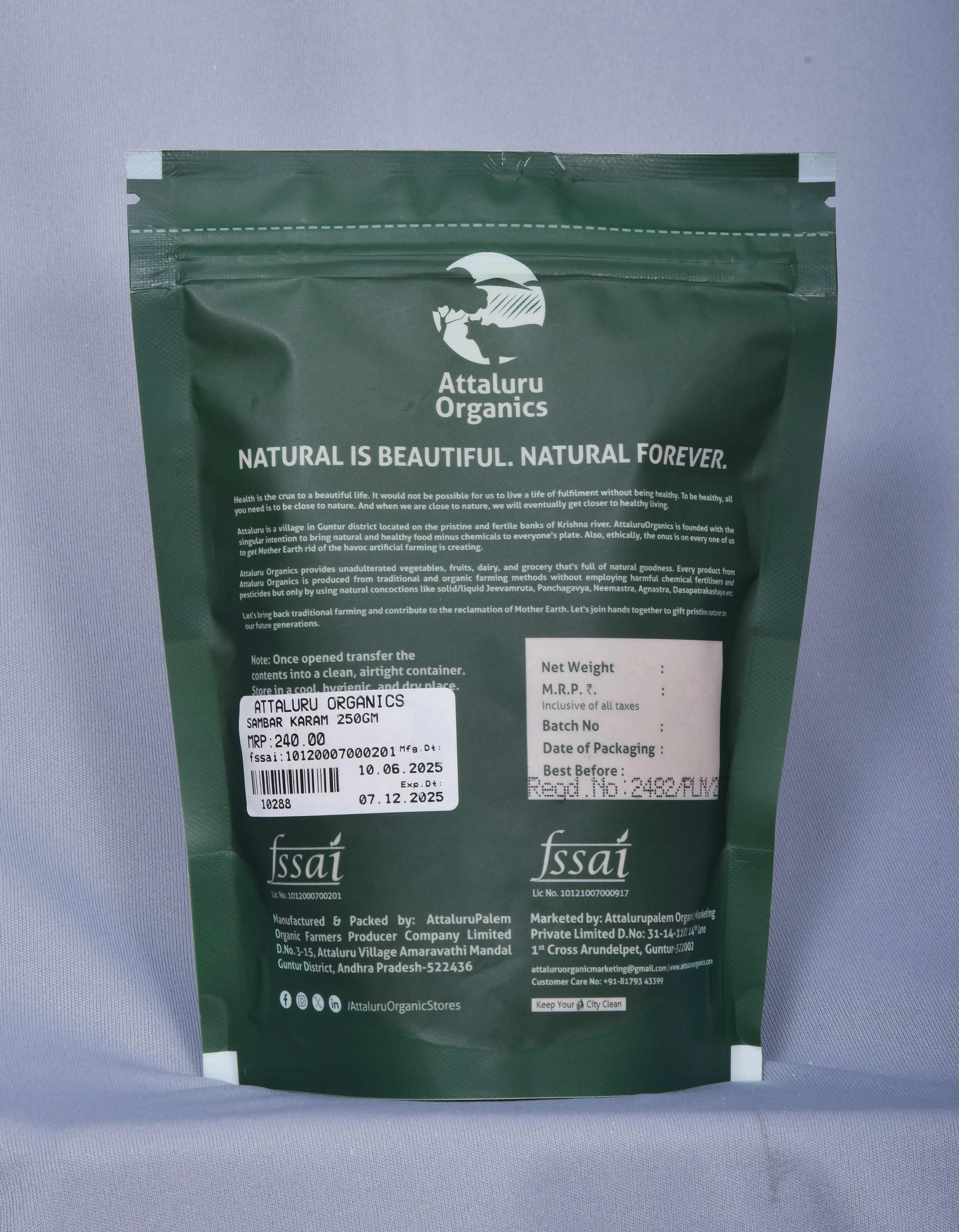 Attaluru Organics Sambar Powder view 2