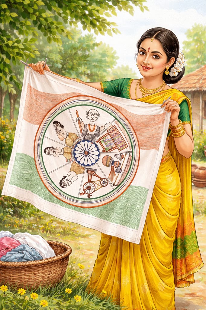 Gandhi Madhubani Art Painting