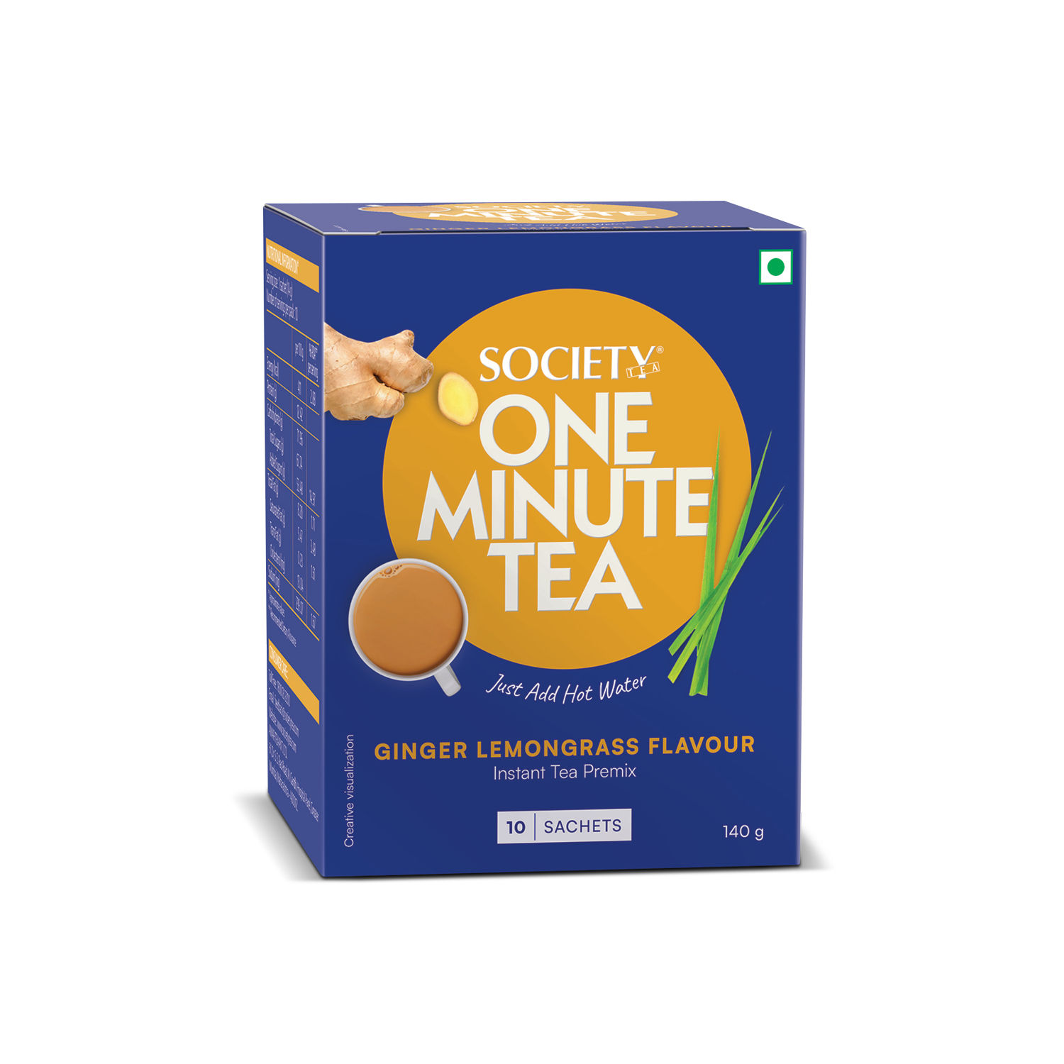 Society OMT Ginger Lemongrass Instant Tea Premix, 140 gm