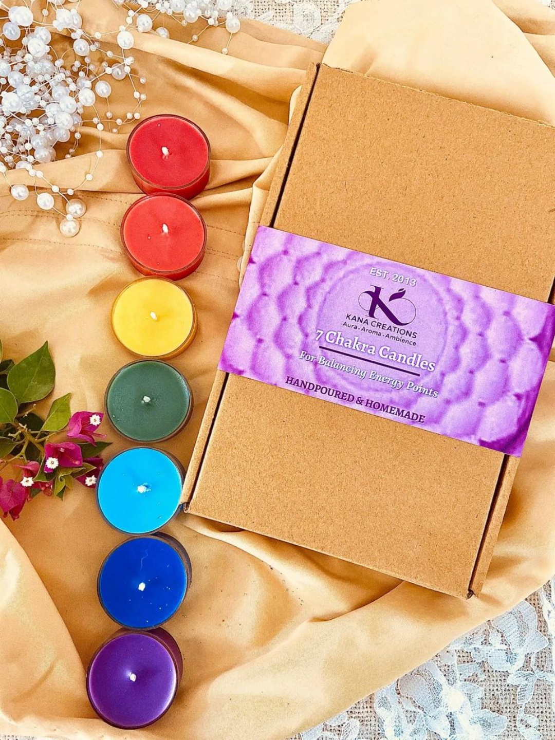Chakra Healing T- Light Soy Candles view 2