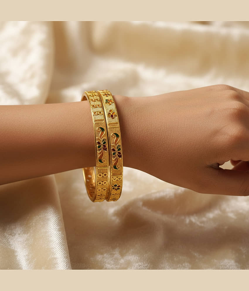 VIVASTRI Gold Bangle Set ( Pack of 4 ) view 2
